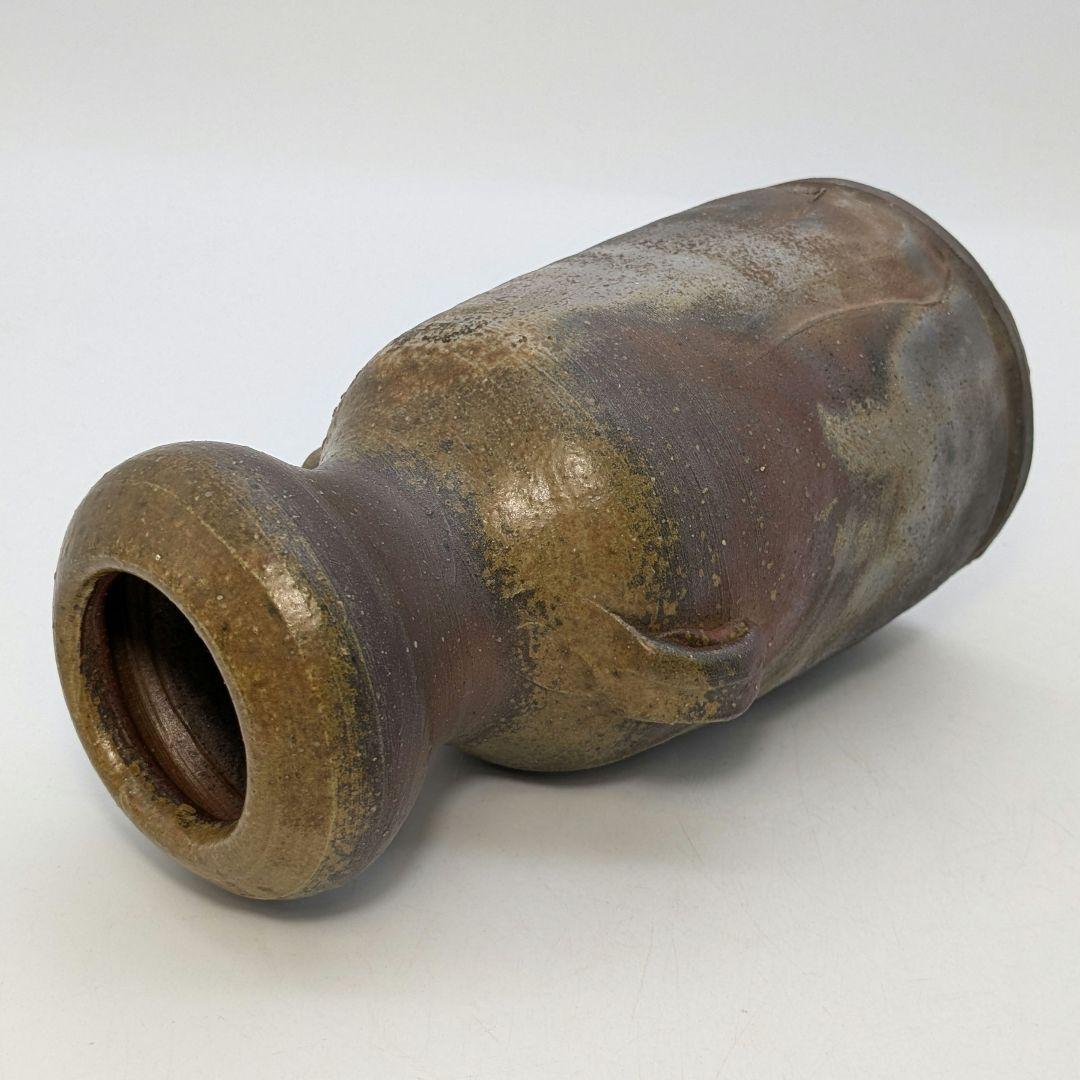 人間国宝 伊勢崎淳 備前焼 花生 共箱 耳付花入 花器 花瓶 華道具 茶道具