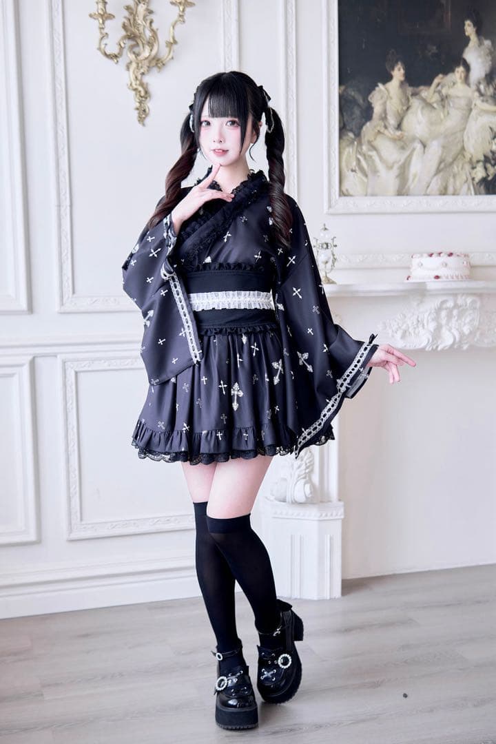 Nogenki 浴衣ドレス セット売り ブラック