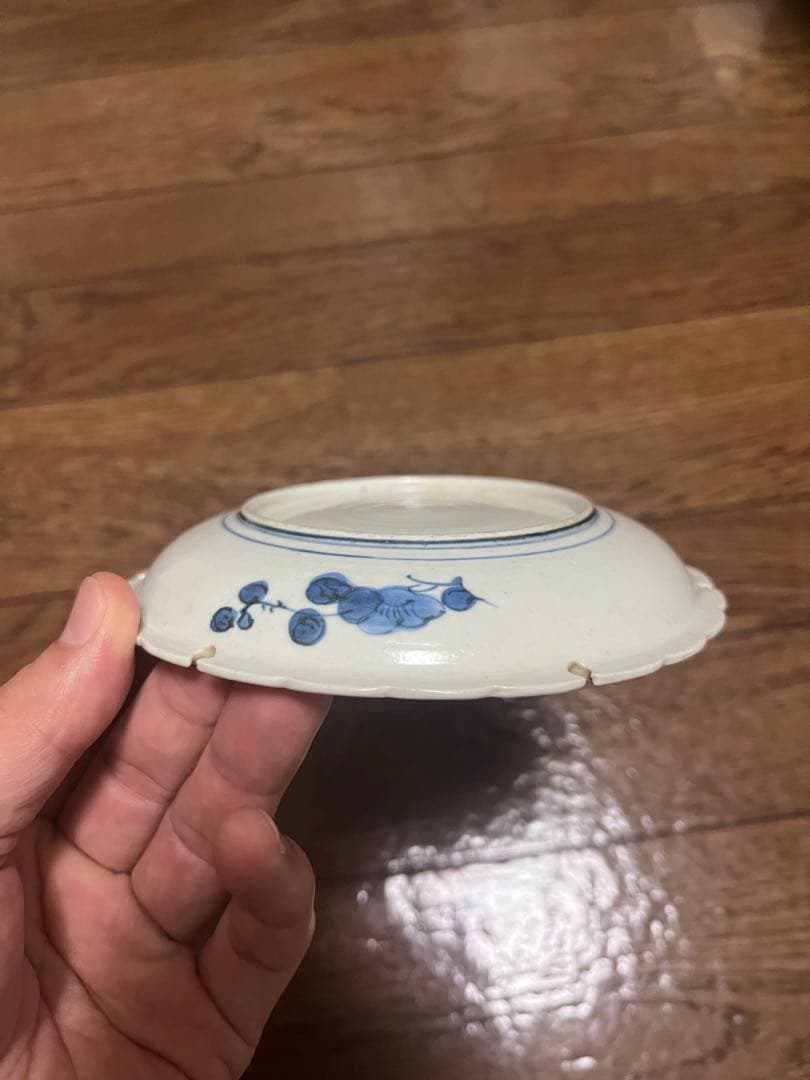 まとめて三脚無傷完品　古平戸　花鳥　民藝　民芸　藍九谷　初期伊万里　古染付