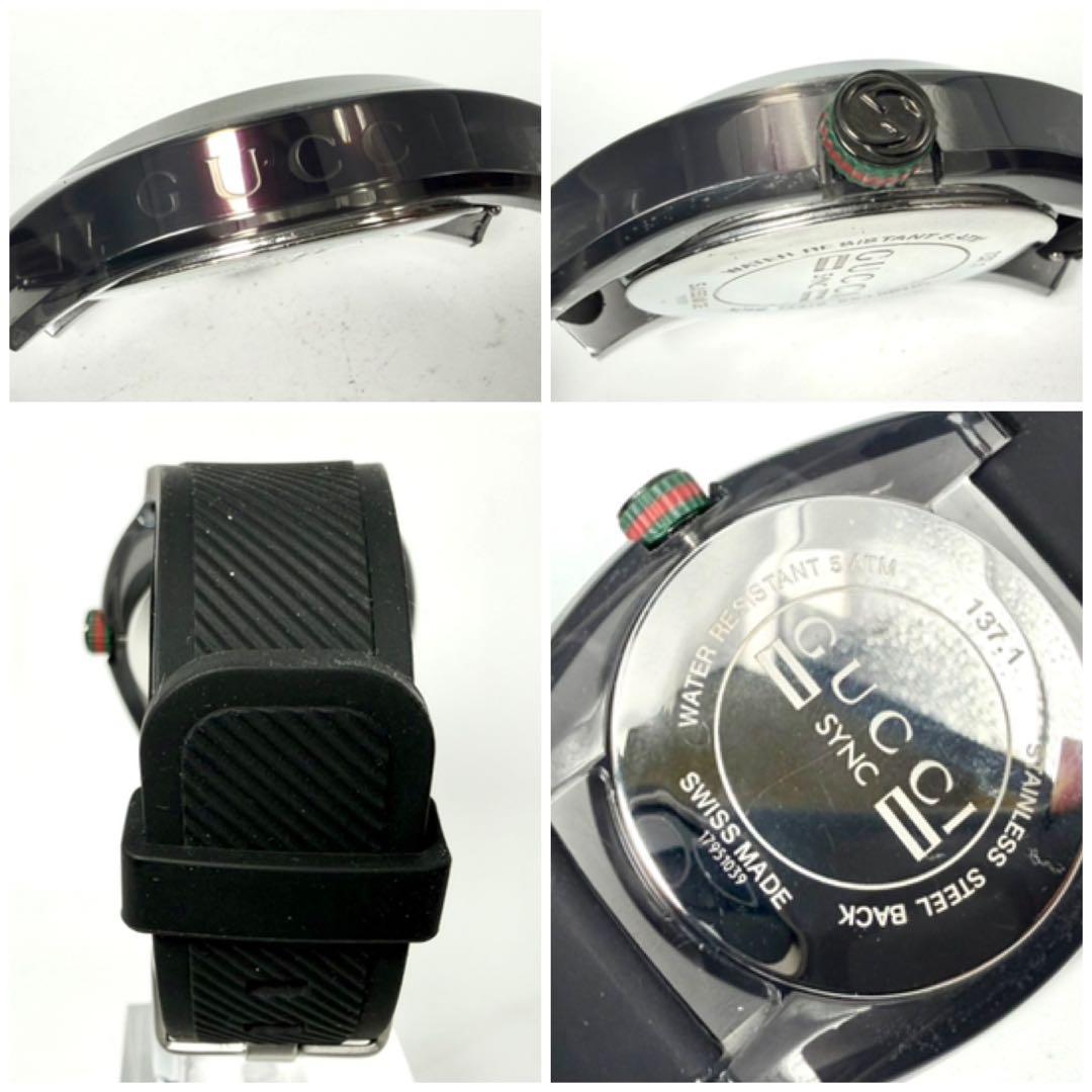 【美品/稼働品】グッチ シンク137.1 腕時計 シェリーライン ロゴ文字盤