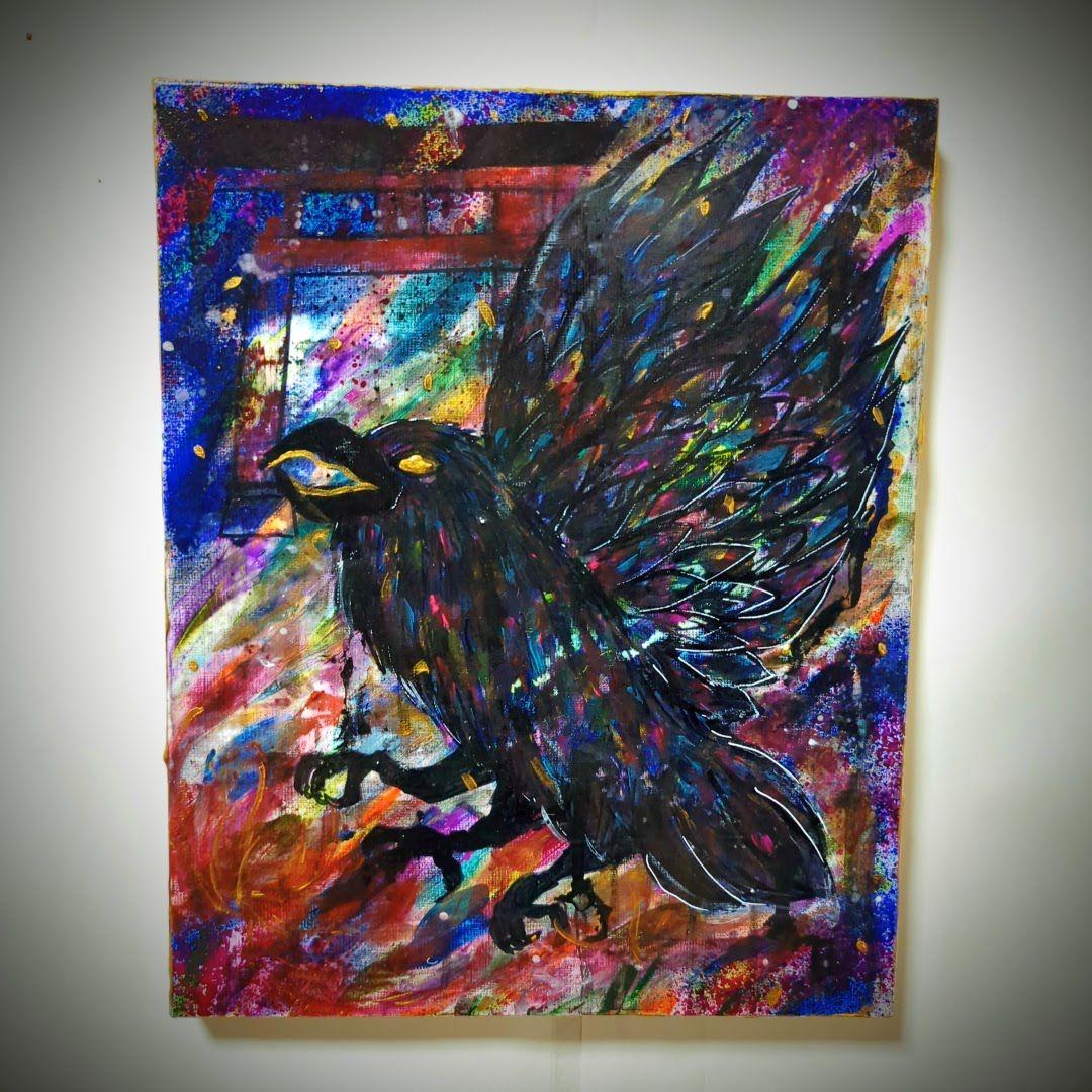 【一点物/原画】八咫烏と鳥居【F3号】【一点物/原画】