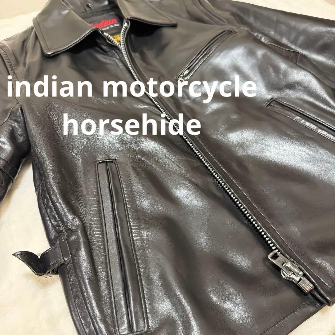 美品 インディアンモーターサイクル　馬革　シングルレザージャケット　ホースハイド