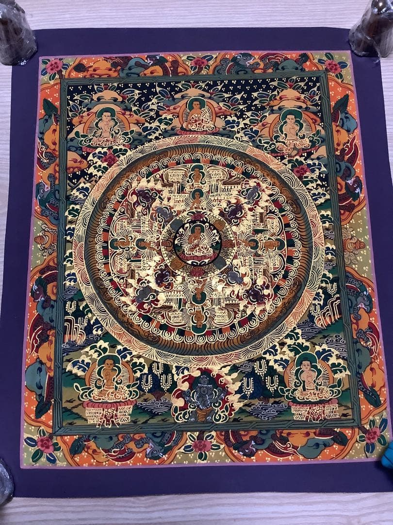 《 チベット密教　新品　1点物 》 手描き　曼荼羅　仏陀　釈迦　仏画　仏教　d2