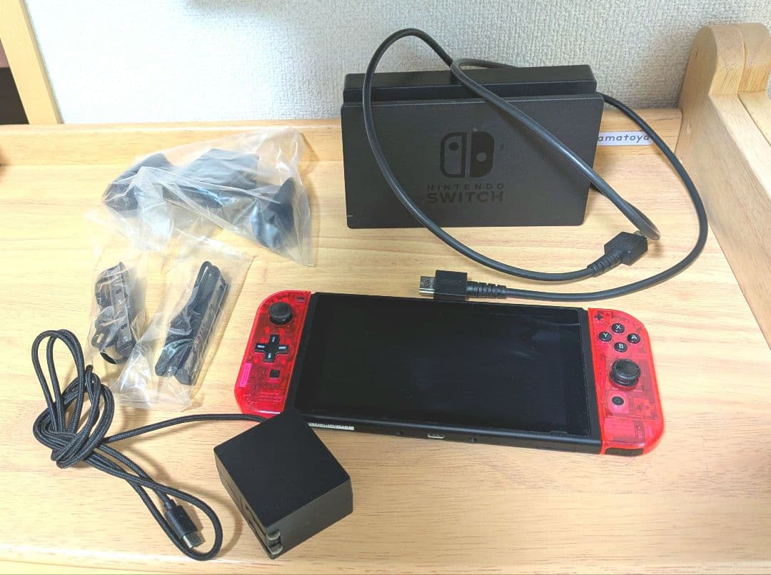 ニンテンドースイッチ 本体 Nintendo Switch クリアレッド換装品