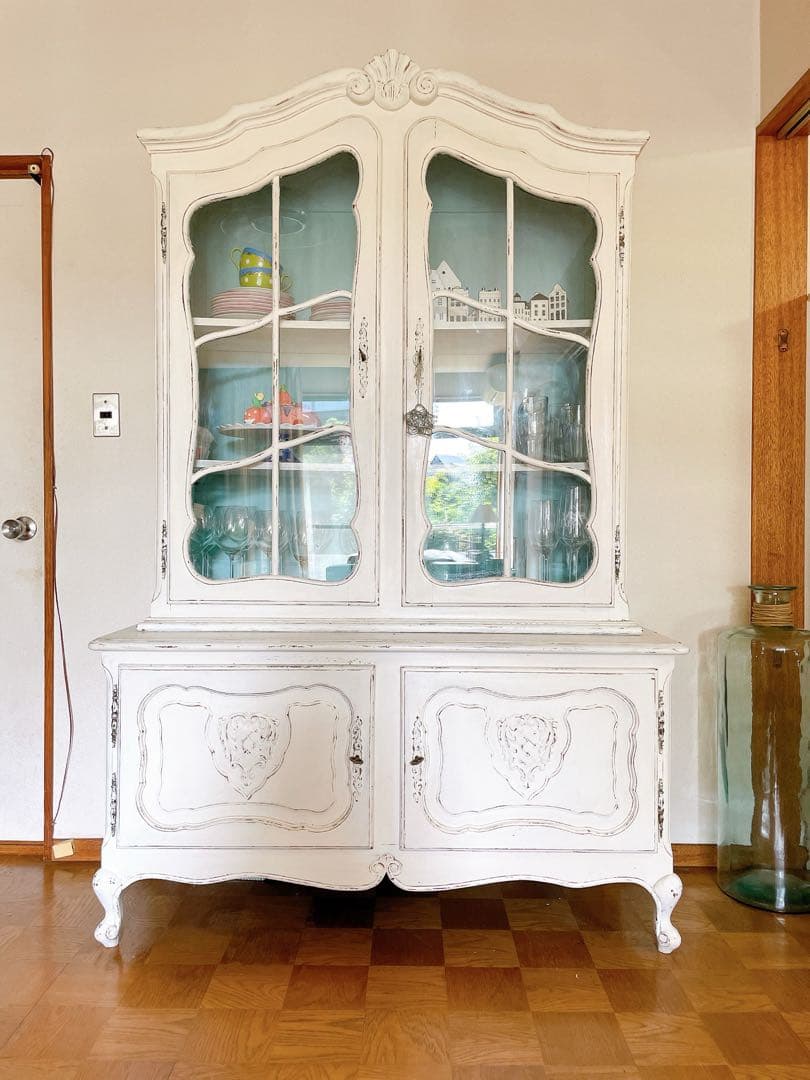 フランス アンティーク キッチンキャビネット カップボード 食器棚 ブロカント