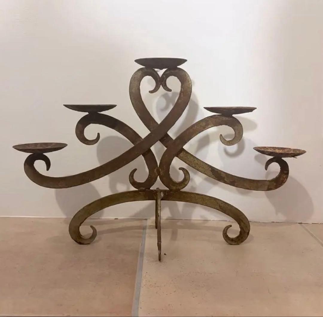 アンティークキャンドルスタンド 5灯 ヨーロッパブロカント　鉄製