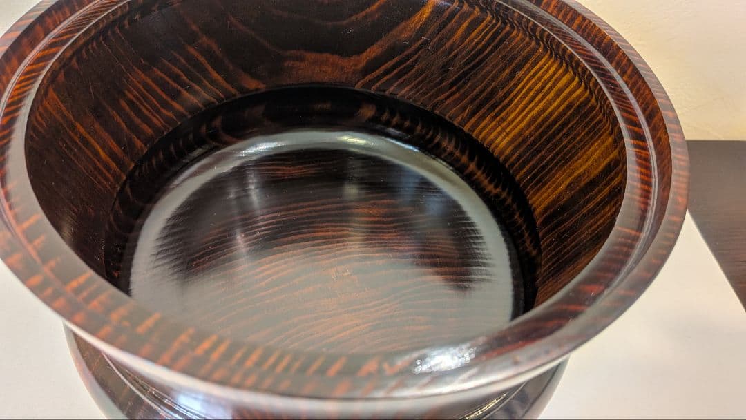 『三浦松香』鮟鱇水指　茶道具木製　岩国市　日本工芸会正会員　くりぬき
