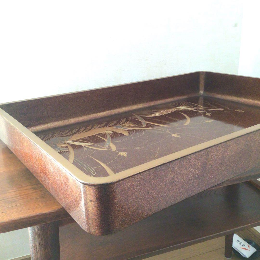 時代漆器　廣蓋　広蓋　骨董　蒔絵　螺鈿　昭和3年　共箱付き