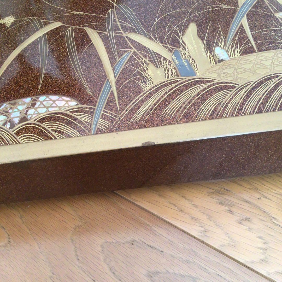 時代漆器　廣蓋　広蓋　骨董　蒔絵　螺鈿　昭和3年　共箱付き