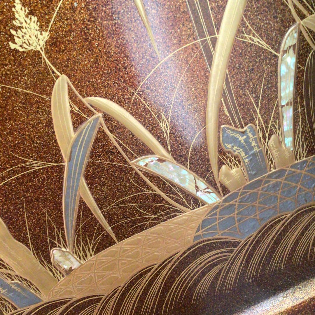 時代漆器　廣蓋　広蓋　骨董　蒔絵　螺鈿　昭和3年　共箱付き