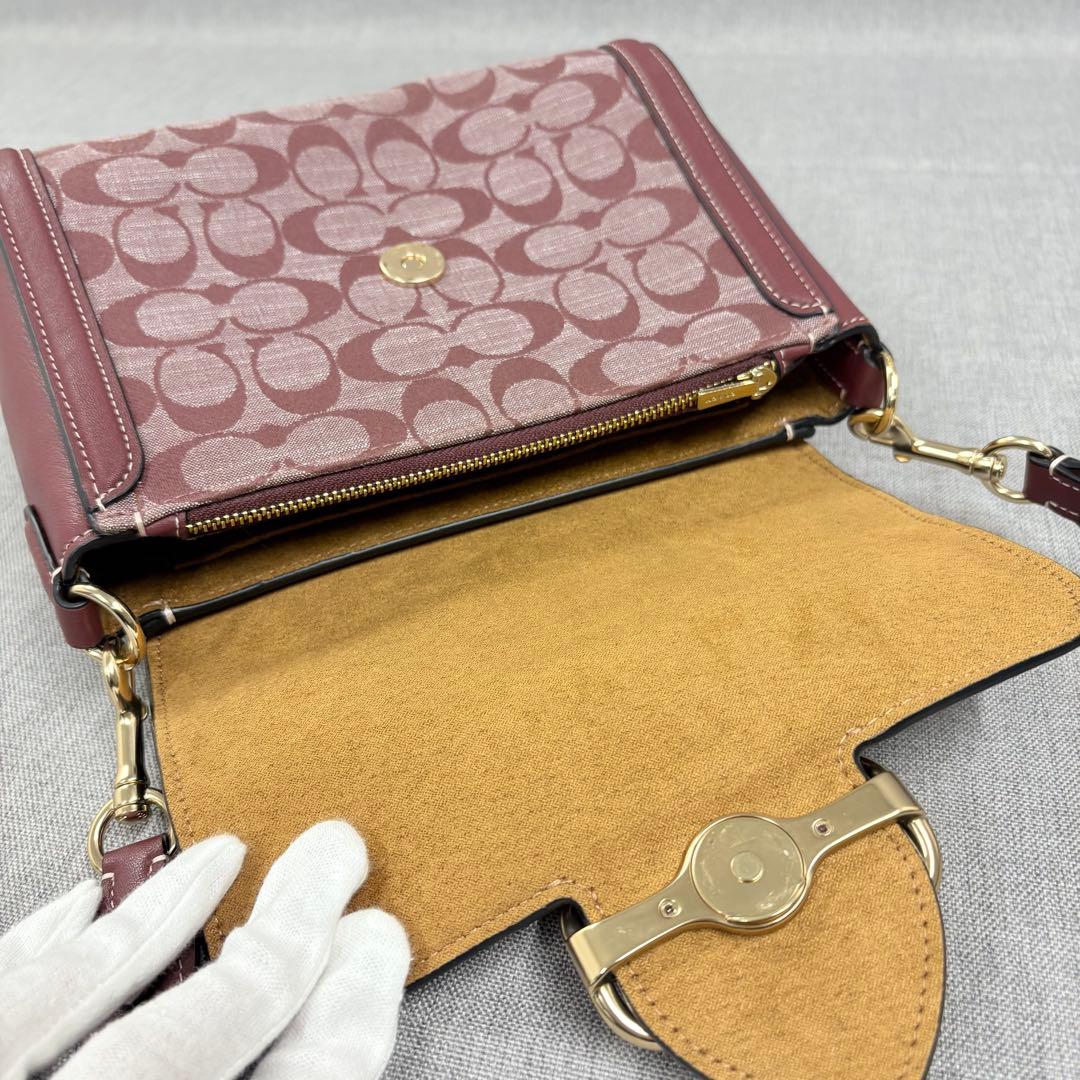 美品 COACH コーチ ハンドバッグ モーガン ショルダーバッグ シグネチャー