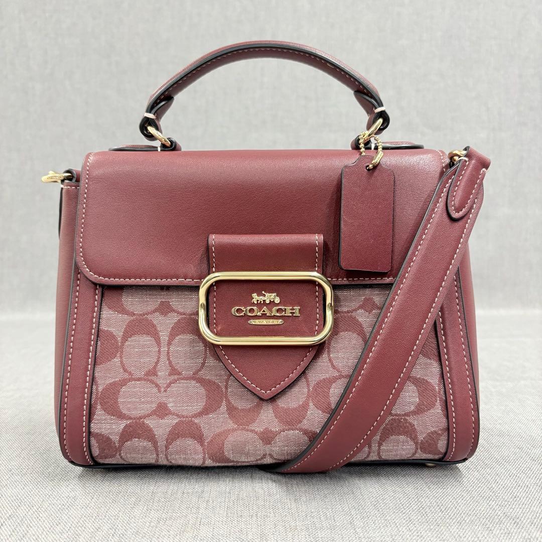 美品 COACH コーチ ハンドバッグ モーガン ショルダーバッグ シグネチャー