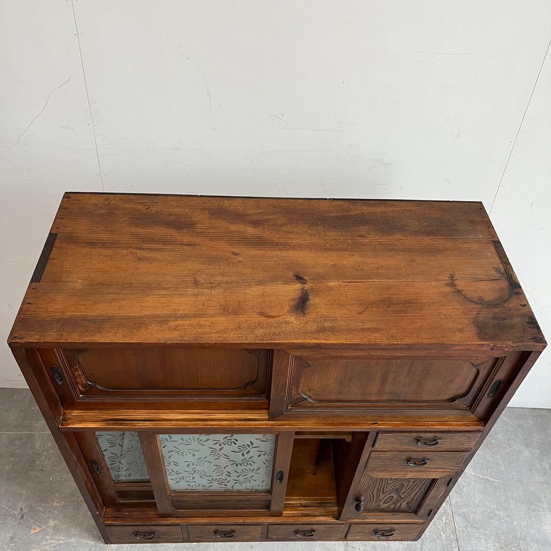 アンティーク ガラス 戸棚 キャビネット 飾り棚 昭和レトロ z500