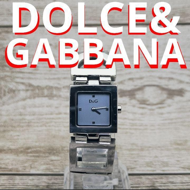 動作品　腕時計　D&G TIME　ドルチェ＆ガッバーナ　スクエア　ブレスレット