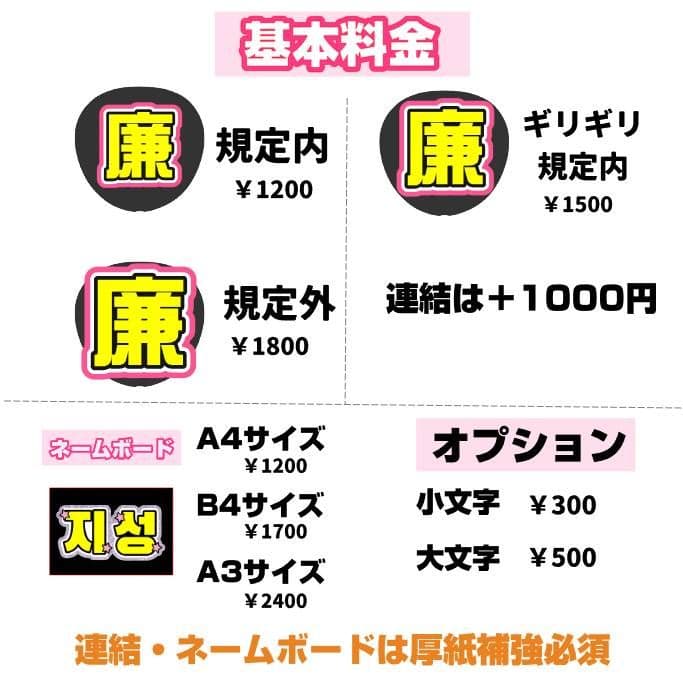 12/13k うちわ文字 オーダー うちわ屋さん ハングル 連結