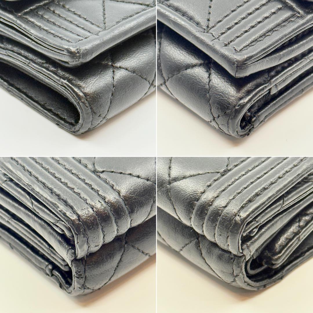 CHANEL シャネル ボーイシャネル 三つ折り財布　スモールウォレット