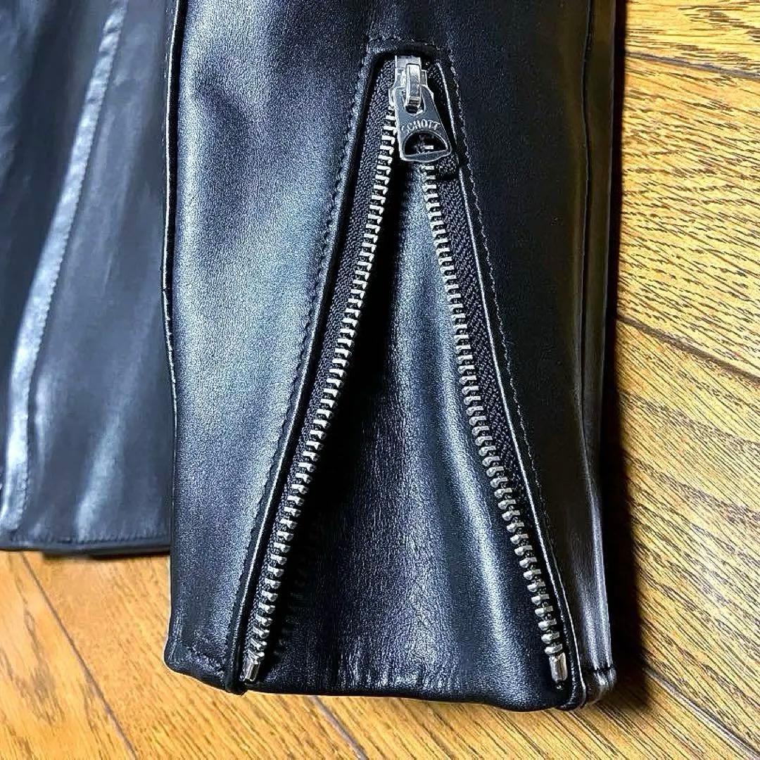 極美品 schott ショット 641XX 立襟黒革ライダース 36 現行 最新