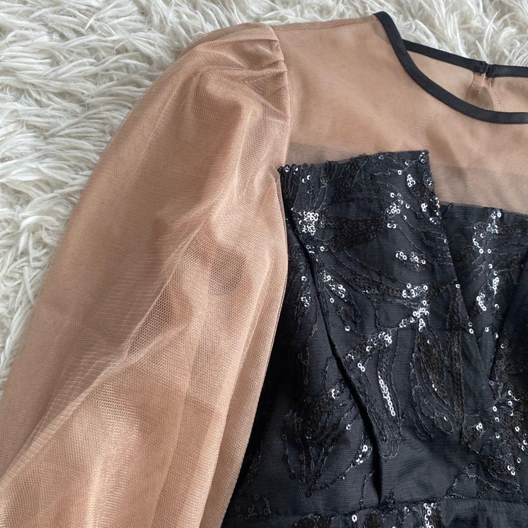 豆侍(土日も発送します)Leja レジャ　シアーパフスリーブペプラムス