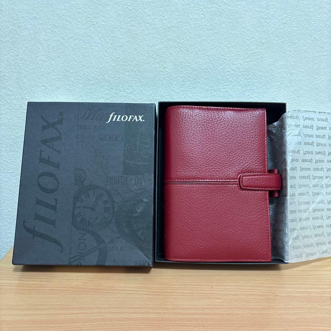 フィロファックス A5 レザー スケジュール帳 赤
