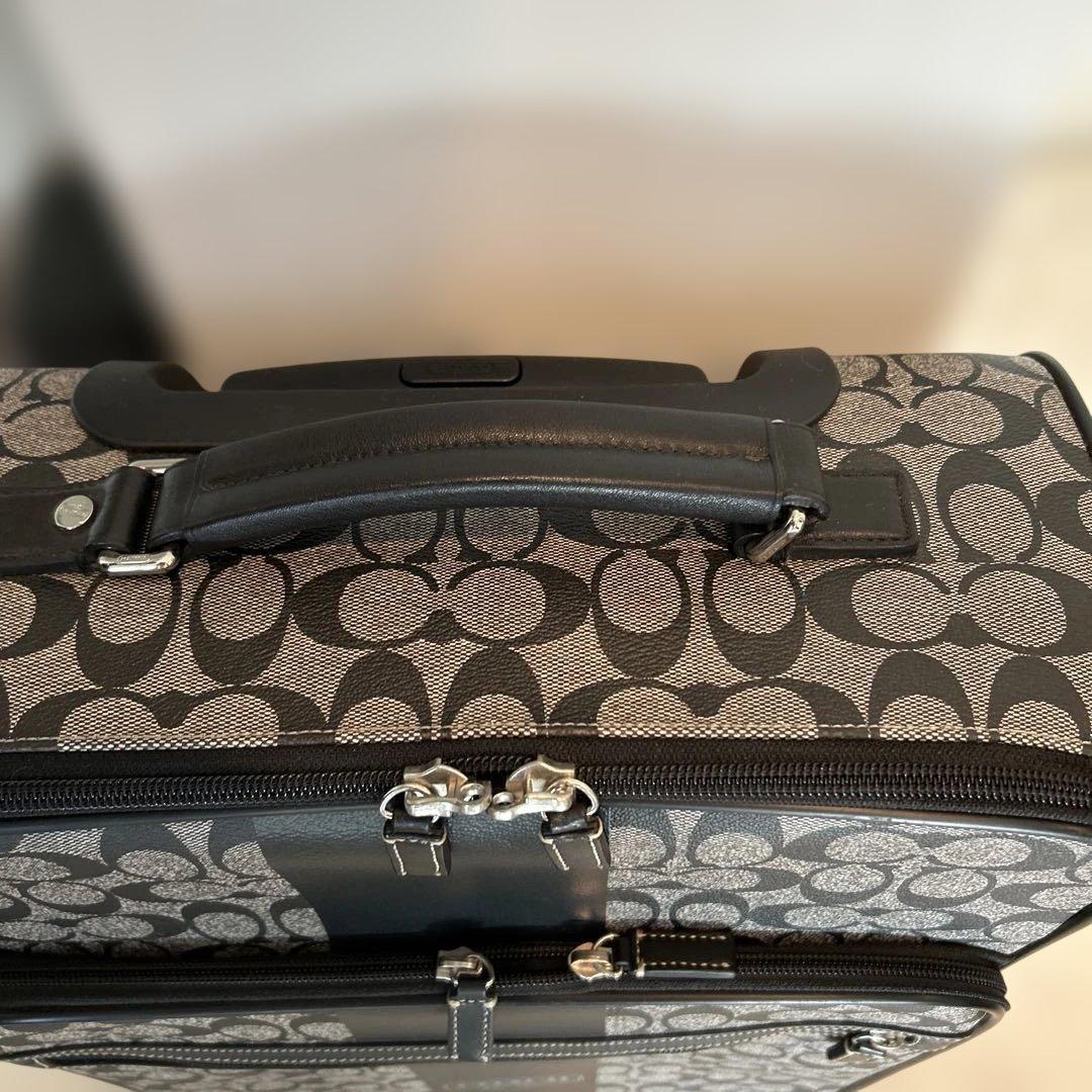 超美品　COACH モノグラム キャリーケース グレー/ブラック