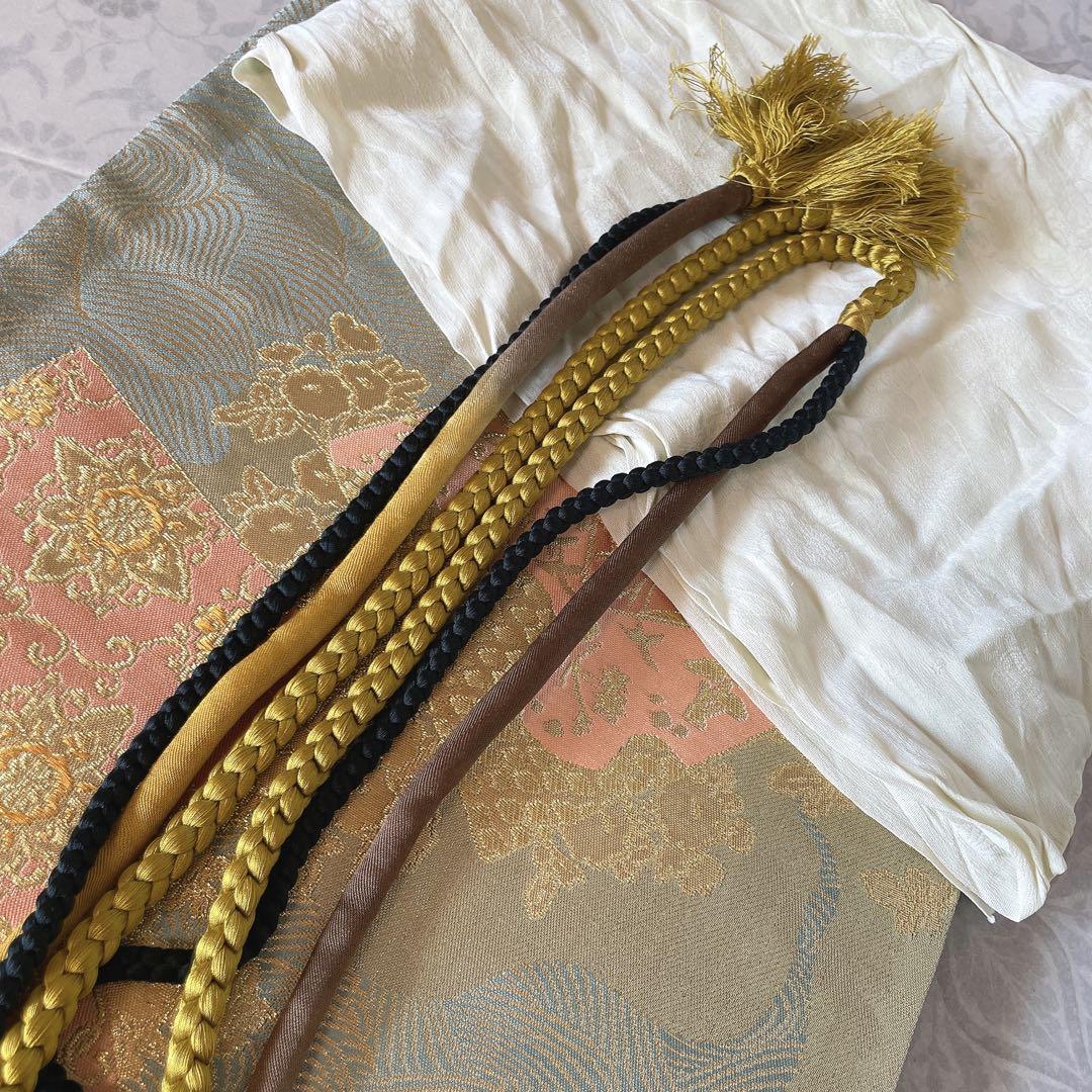 色無地　フルセット　丹後ちりめん　嵯峨野　蔓柏紋　パールトーン　地紋　H10