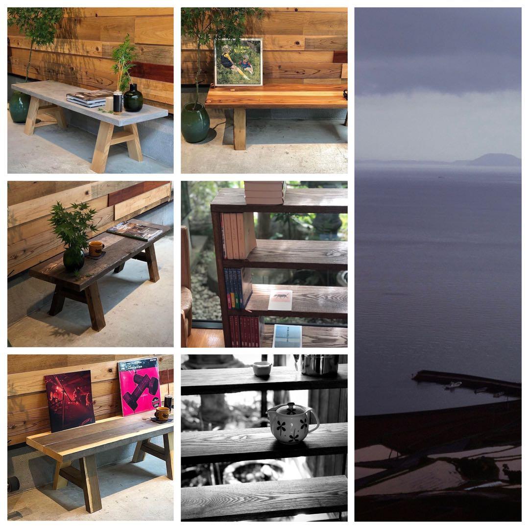 天然タモ材を使った棚　シェルフ　無垢材　木製　一枚板　おまけ積木付き　本棚