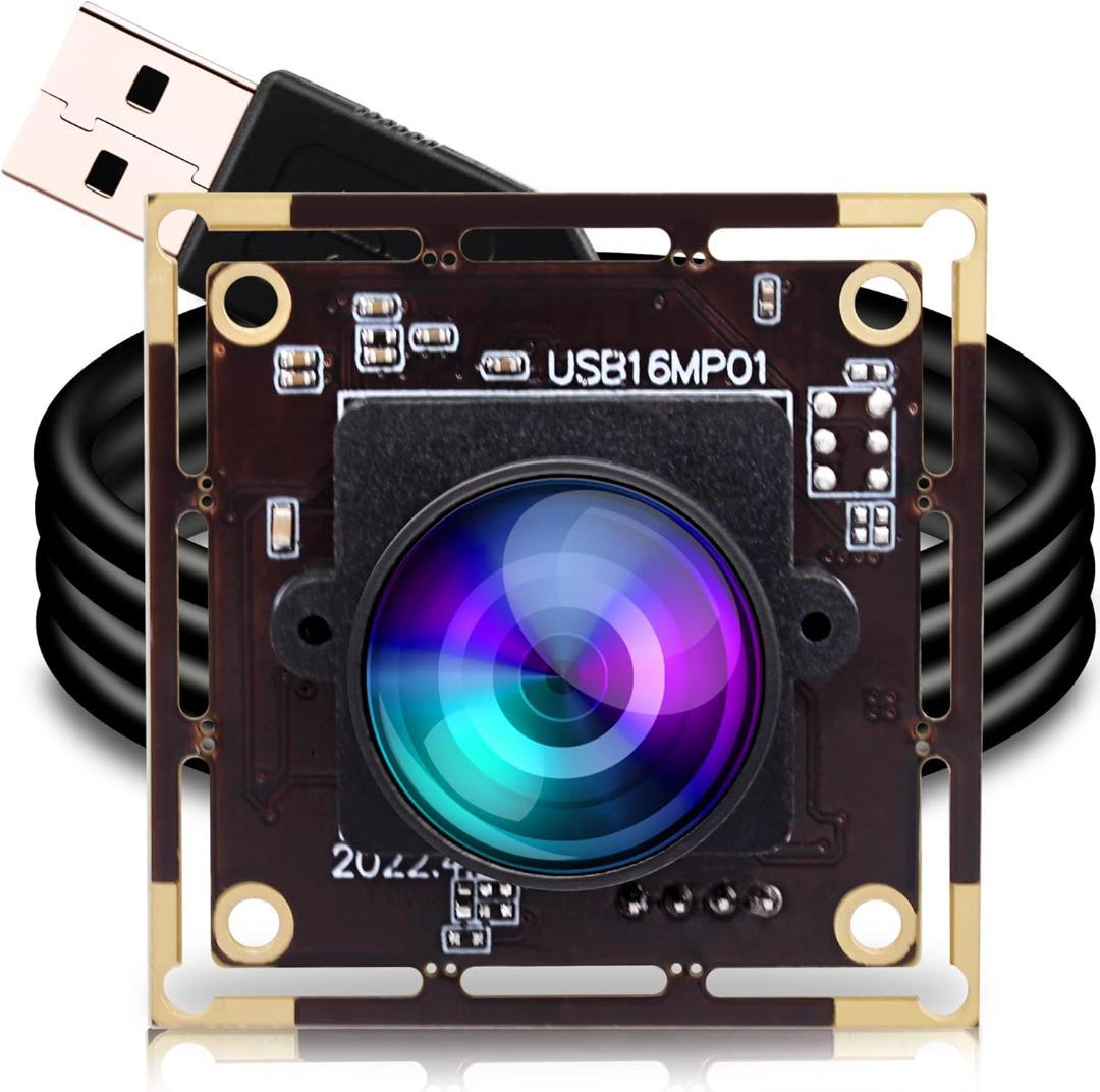 ELP 1600万画素 Webカメラ 広角 小型 USBカメラ180度魚眼 4K