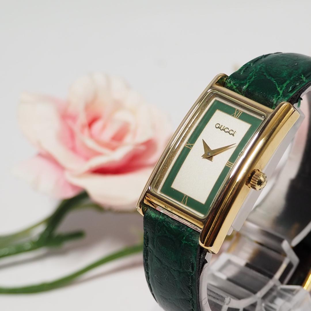 グッチ GUCCI スクエア 革ベルト レディース 腕時計 ゴールド C847