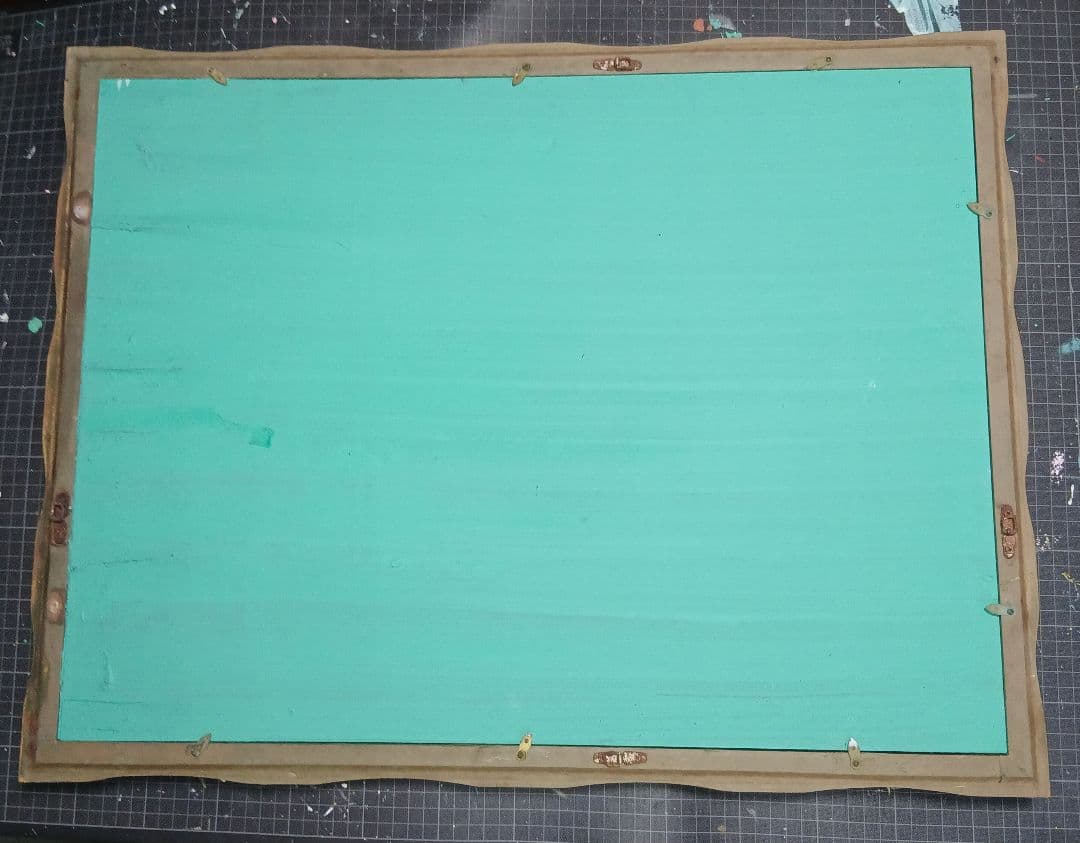 額縁　ゴールド装飾木製額縁 クリームマット付き