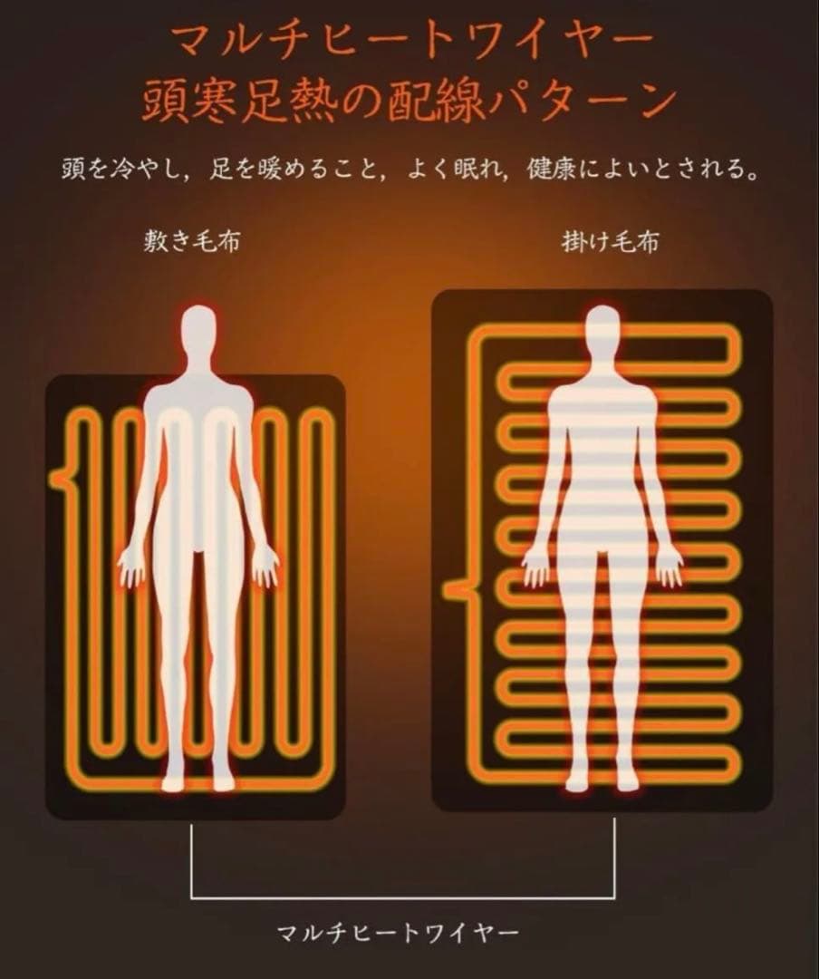 大判電気毛布 掛け敷き兼用 電気ひざ掛け 電気ブランケット グレー 2個 洗える