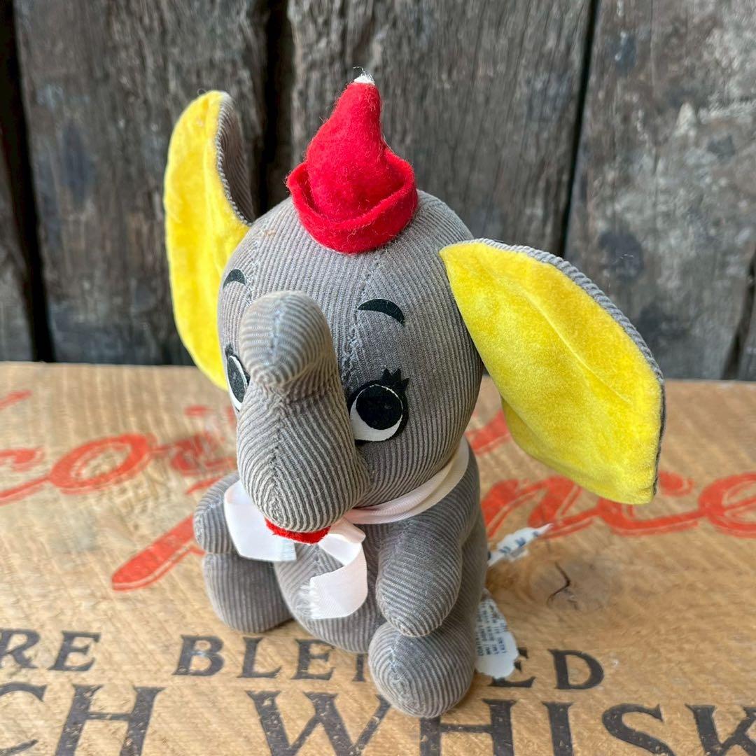 【USA vintage】ダンボ ディズニー　コーデュロイ　ぬいぐるみ　アメリカ