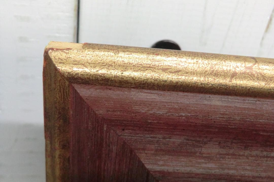 シルクスクリーン 満開の桜枝に赤富士 額装品 吉祥 開運 満願成就 F11134