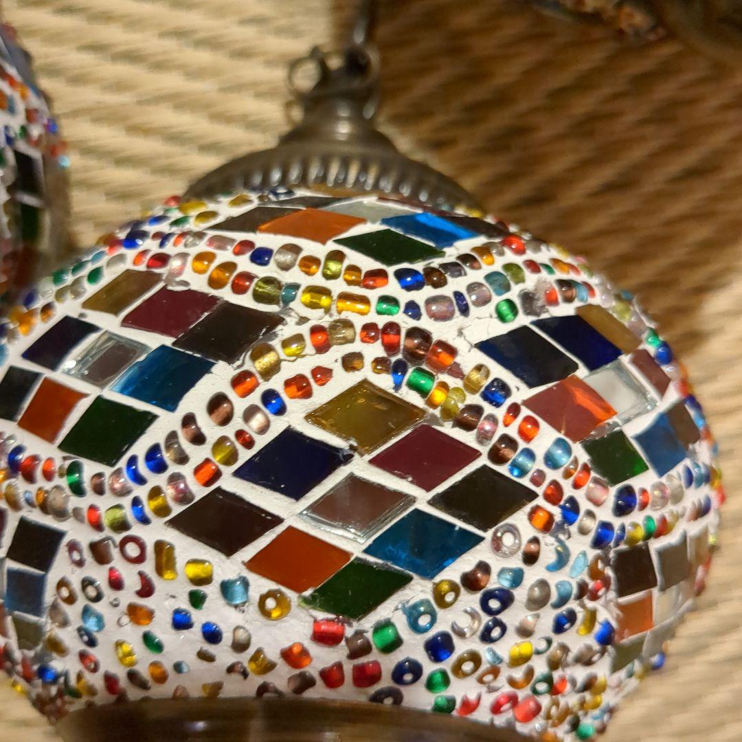 カラフルモザイク　5連トルコランプ　電球付き　引掛けシーリング