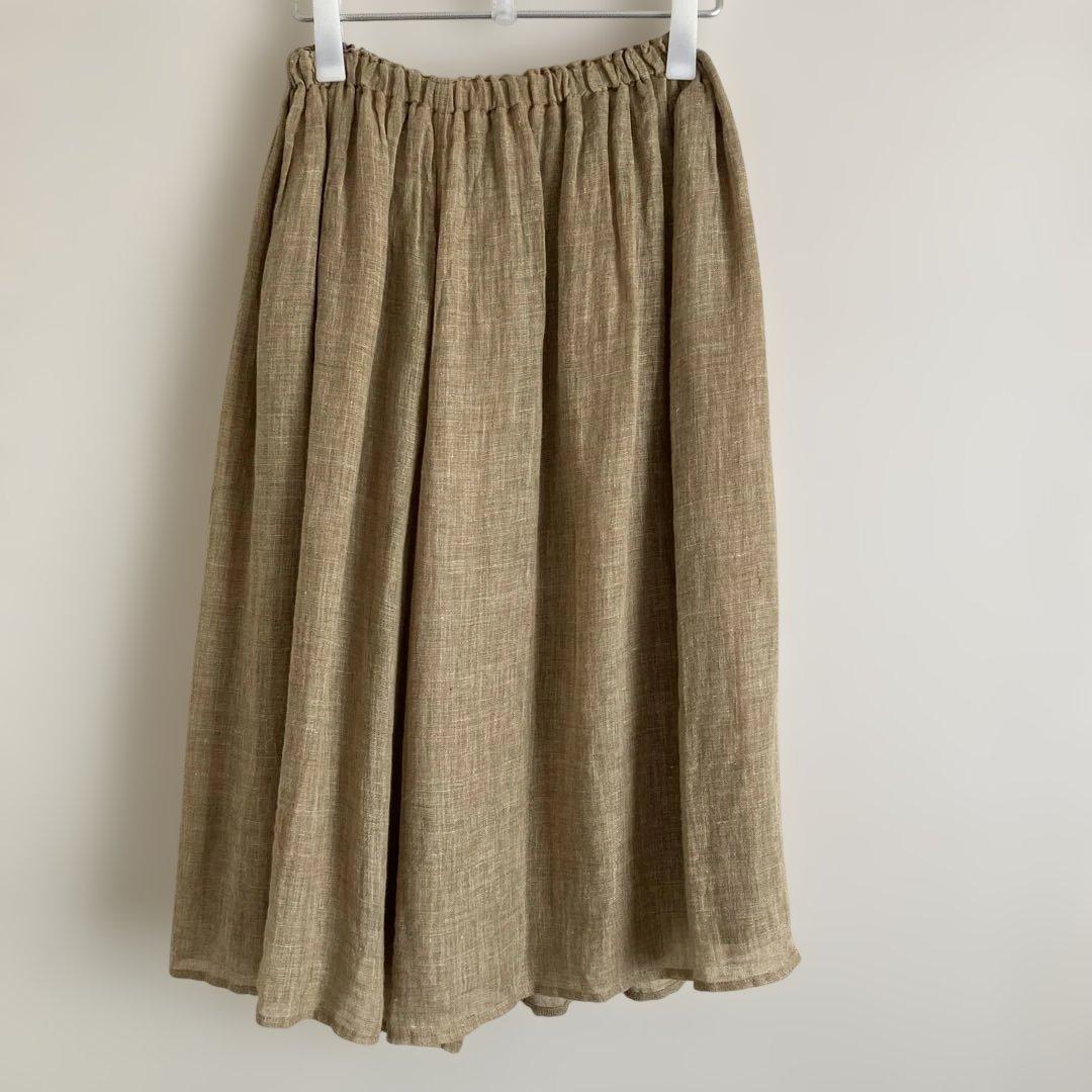 中川政七商店　麻のかや織り　キュロットスカート　リネン100%