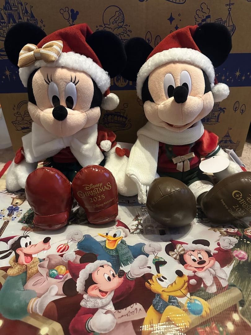 ディズニークリスマス 2025 ぬいぐるみ　ミッキー ミニー セット