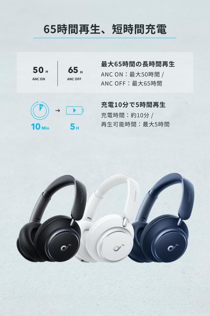 soundcore Space Q45 ワイヤレスヘッドホン ハイレゾ ブラック