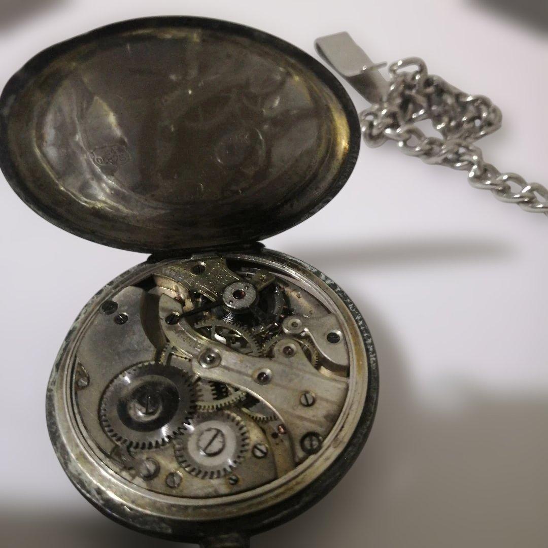 k*3様 懐中時計 アナログ表示 金属チェーン付きビンテージ