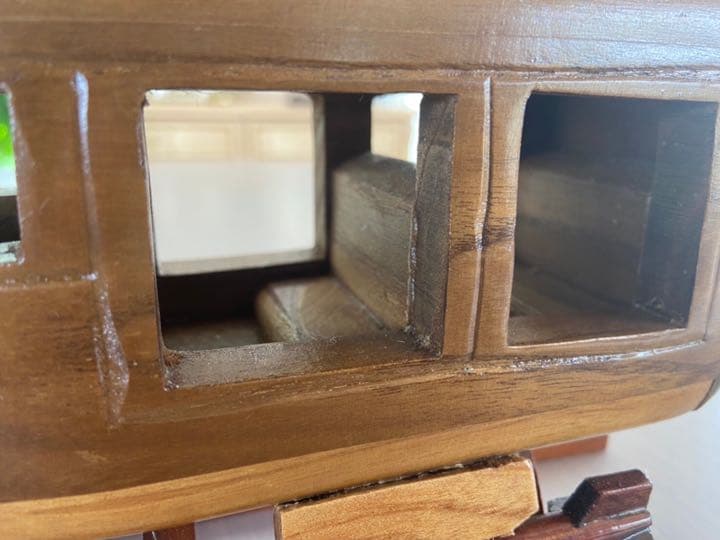 レトロな 木製オブジェ  ヘリコプター