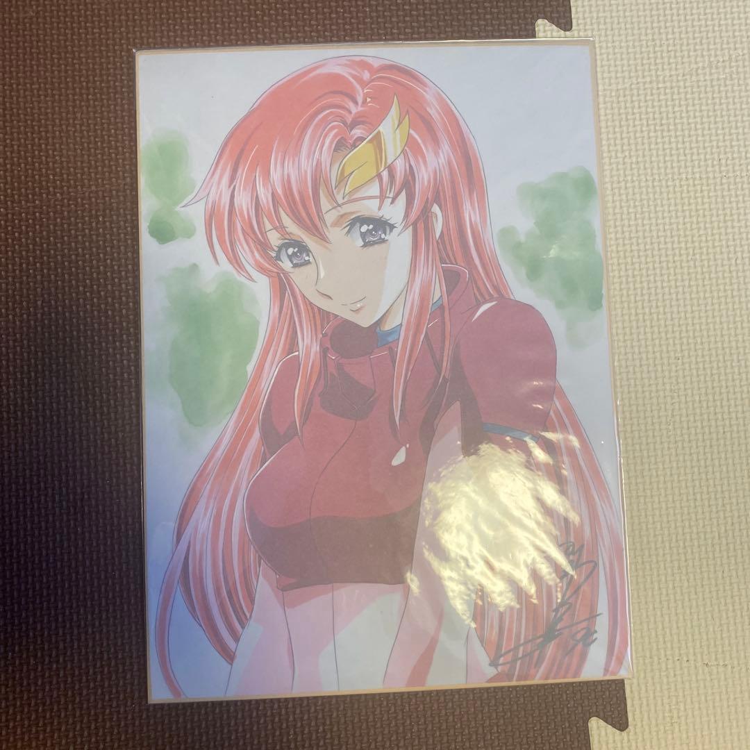 かわらじま晃直筆イラストサイン色紙　ラクス　クライン