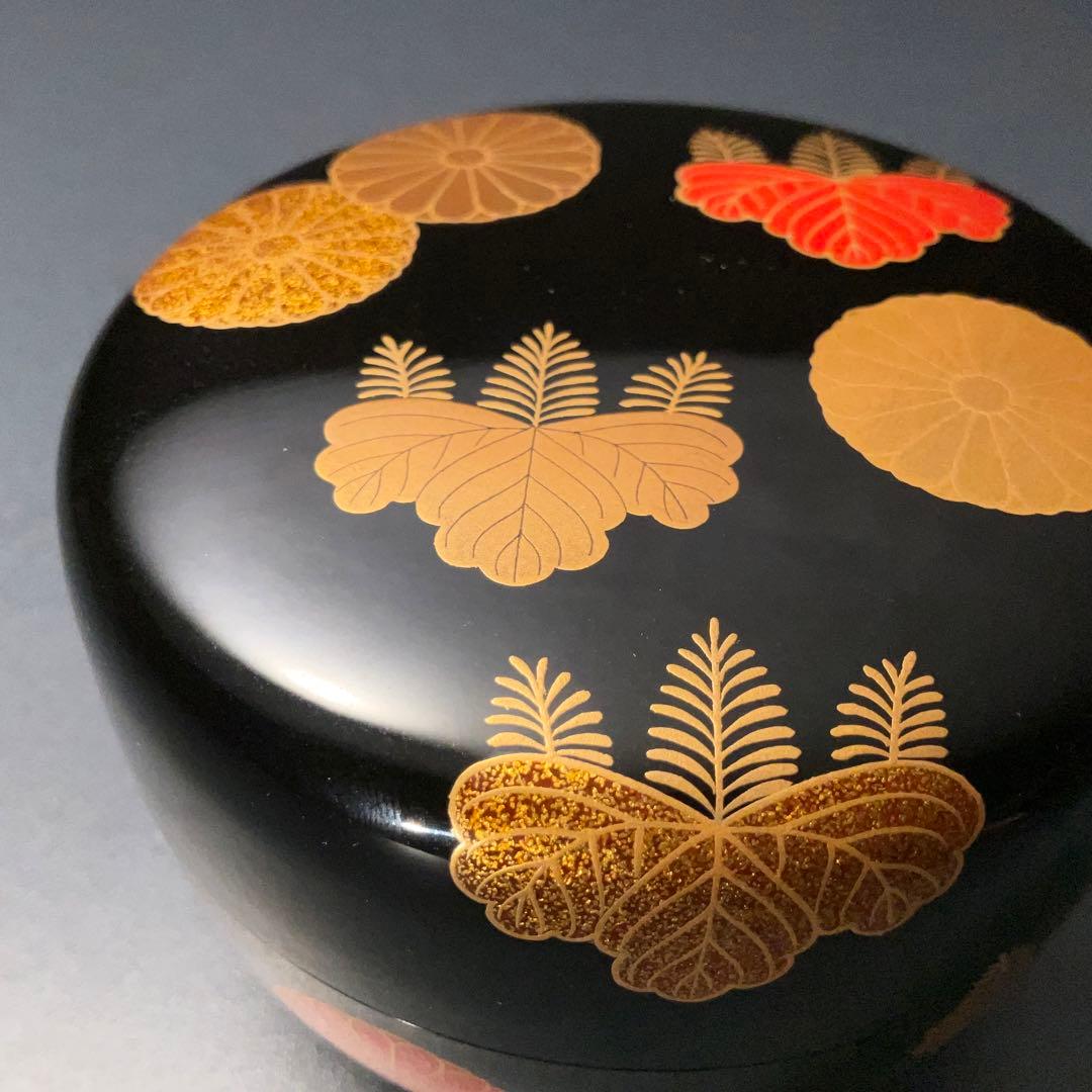 【茶道具】平棗　高台寺蒔絵　菊桐　加賀蒔絵　共箱　R1276ダN3
