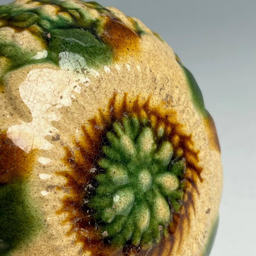 唐三彩陽刻花紋盌 唐時代 中国古玩 中国美術