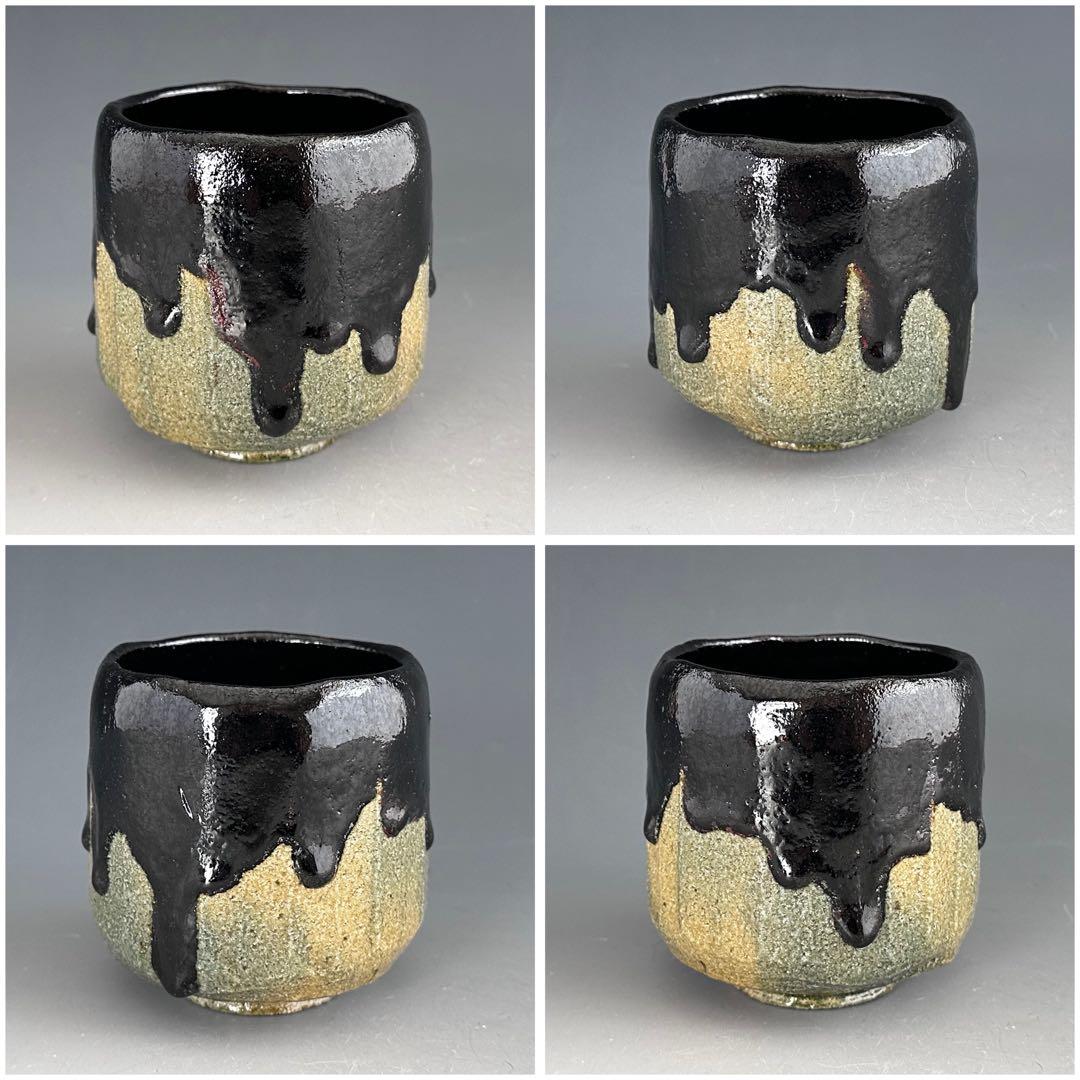 茶道具　黒　筒茶碗　三代　佐々木昭楽　共箱　京都　陶芸　楽焼　冬　抹茶　温かい