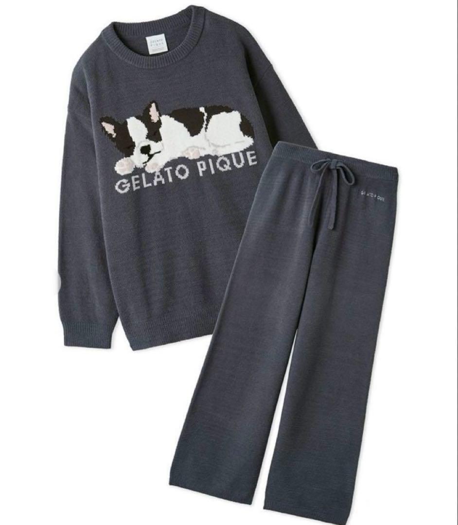 未使用⭐️ジェラートピケ＊フレンチドッグ　エアモコ　ロングパンツセット