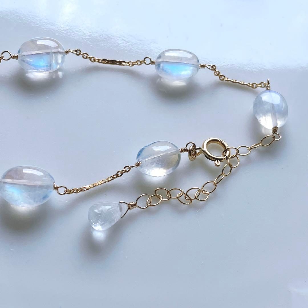 桃色の雲◆ロイヤルブルームーンストーンブレスレット✧14kgf