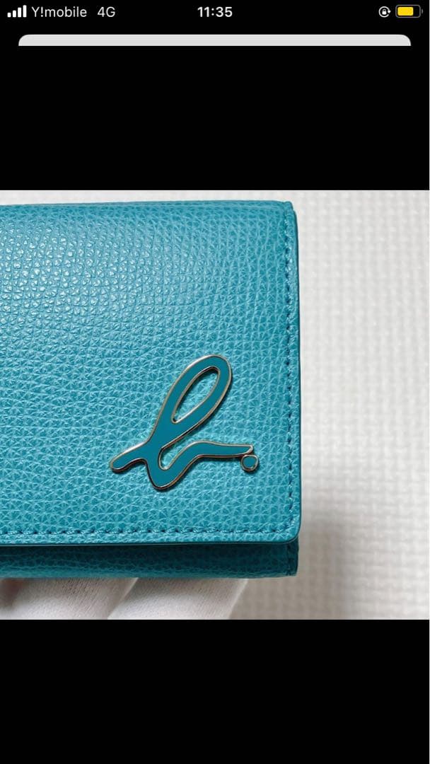 未使用　agnes b. アニエスベー レザー三つ折り財布　ターコイズ