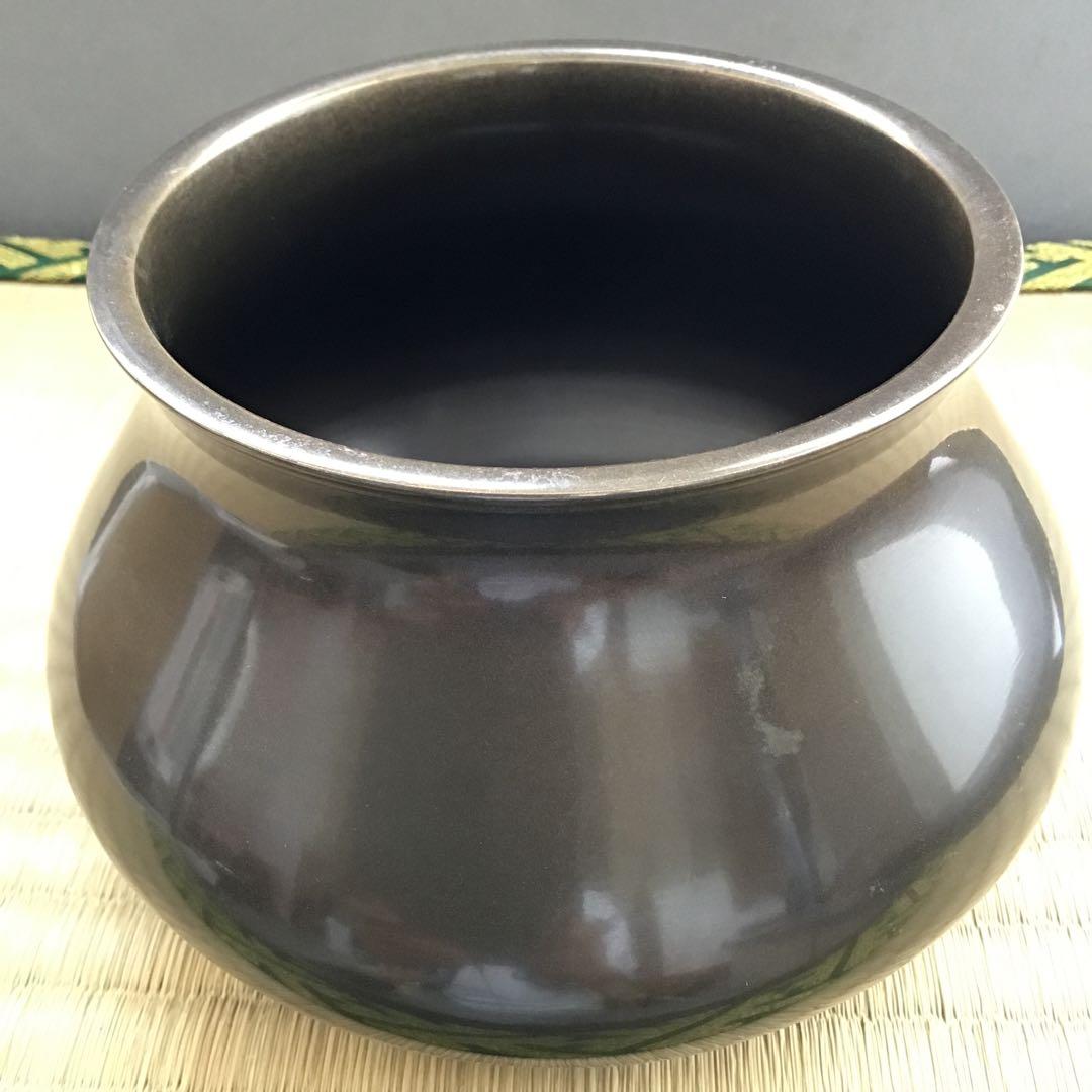 茶道具　唐銅餌畚建水　十三代五良三郎作　妙玄斎書付　栞　共箱　紙箱　S132KS