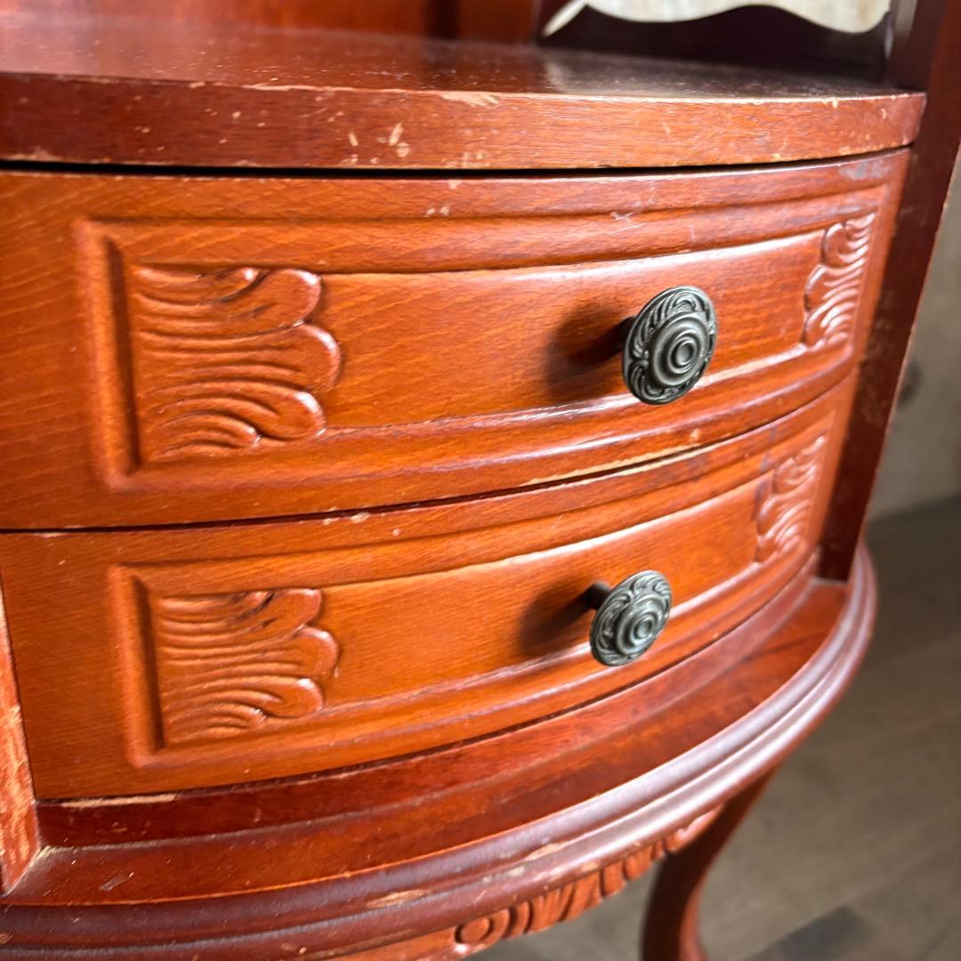 イタリア　猫脚コンソールドロワー　電話台　ヴィンテージ