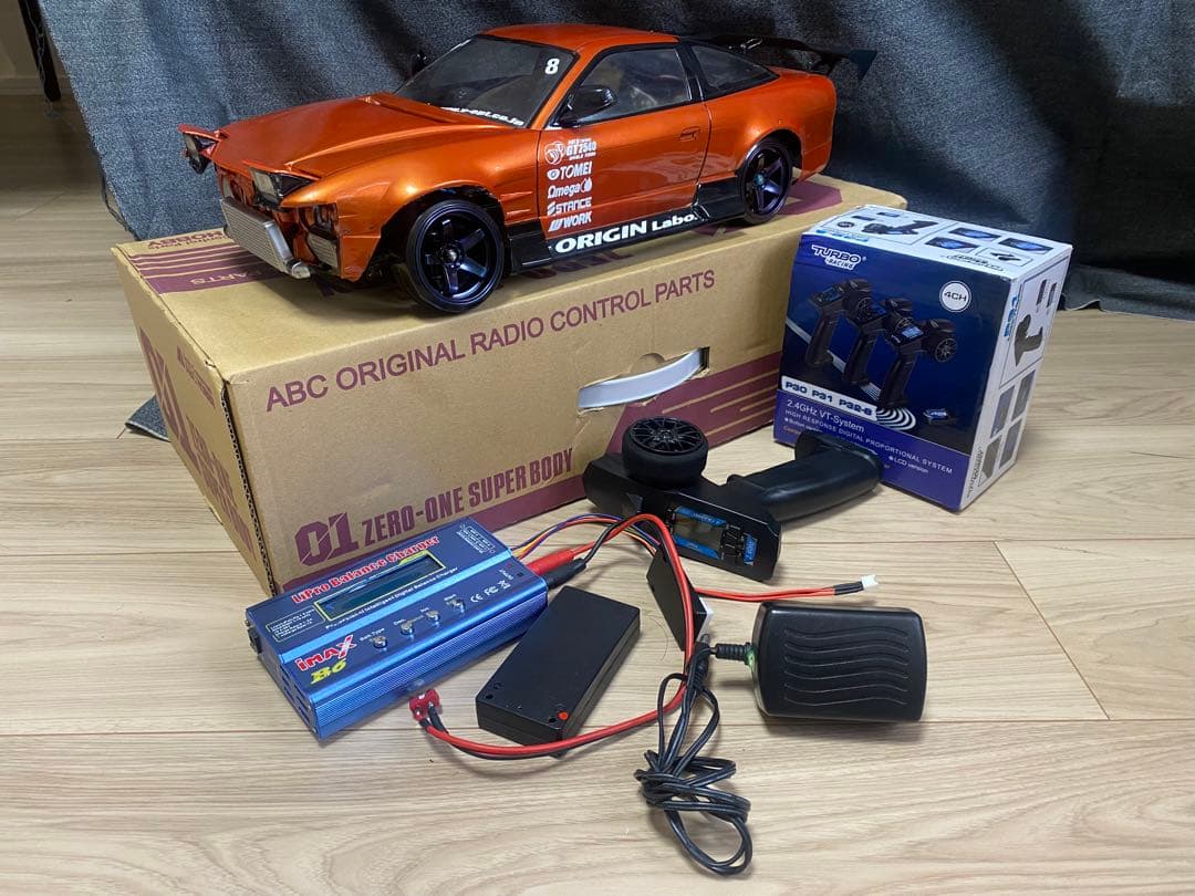 TT02 MRCコンバキット、フルセット、セッティング済み 180sxボディー