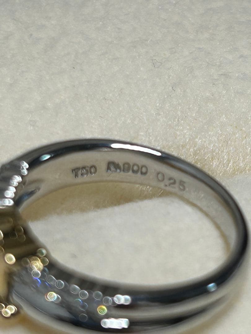 【美品】CELINE ダイヤモンドリング750ゴールド 900プラチナ　12号