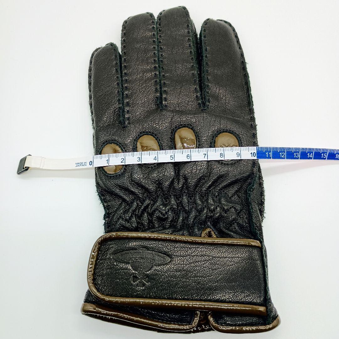 【美品】ヴィヴィアン 手袋 レザー グローブ 羊革 オーブ メンズ 25㎝